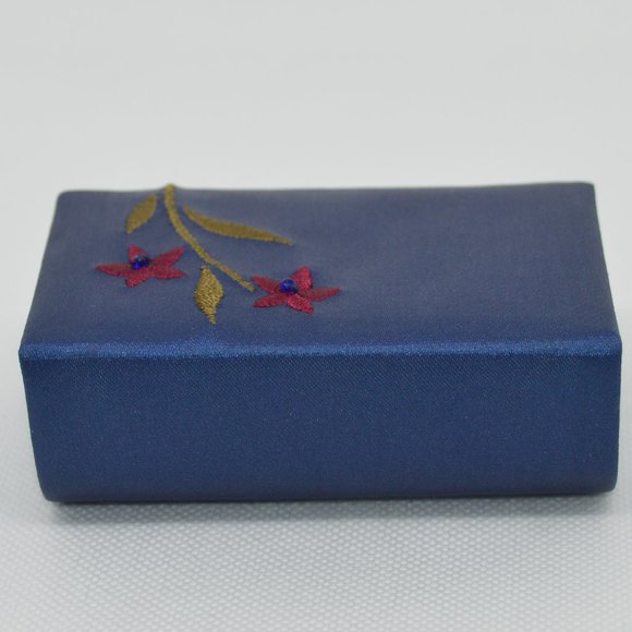 Vintage Satin/Embroidered Double Lipstick Case with Mirror - Picture 5 of 13